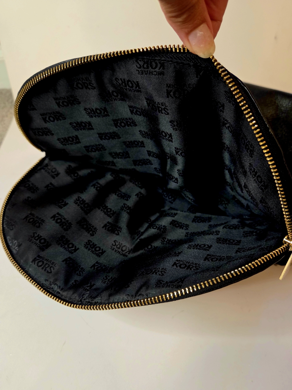 Michael Kors Bedford Crossbody Zip Flap Large Pebbled Leather Black Purse - Picture 7 of 13